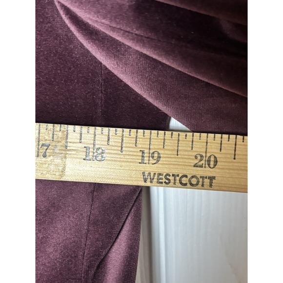 J Ferrar Mens Velvet Sports Coat Blazer Size 38R Slim Fit (Merlot Burgundy) - Picture 4 of 11